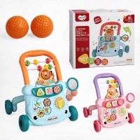 Ходунки 368-17 (16) 2 кольори, звук, рухливі шестерні, сортер, піаніно, пальчиковий лабіринт, годинник, гра з кульками, обтяжувач