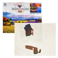 Картина за номерами + Алмазна мозаїка B 70030 TK Group , 40х50 см, Захід сонця на озері
