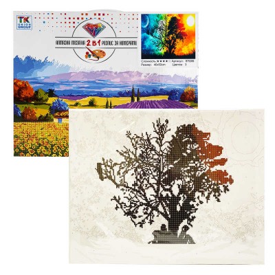 Картина за номерами + Алмазна мозаїка B 75288 TK Group , 40x50 см, “Дерево життя”