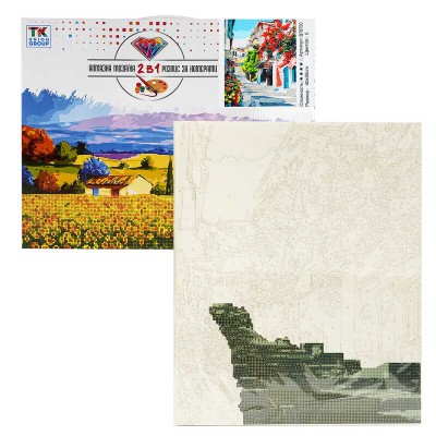 Картина за номерами + Алмазна мозаїка B 78750 TK Group , 40х50 см, Італійське місто