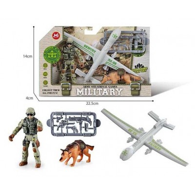 Дитячий набір для війнушек F 9-2 (240/2) безпілотник, фігурка військового, собака, зброя