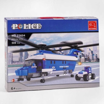 Конструктор AUSINI 23604 (12/2) "Поліційний гелікоптер", 599 деталей, в коробці