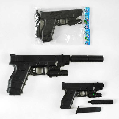 Дитячий іграшковий пістолетік на пульках P 2698 A-4 (144) лазерний приціл, з'ємний глушник