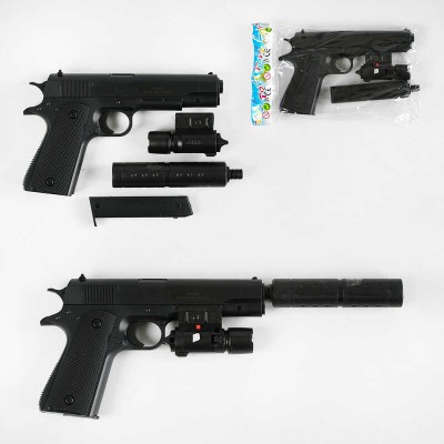 Дитячий іграшковий пістолетік W 003-3 (240) лазерний приціл, знімний глушник