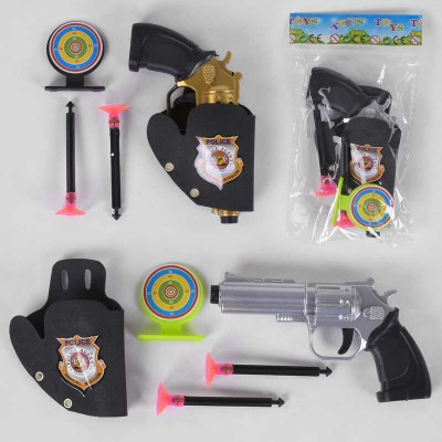 Дитячий іграшковий пістолетік з присосками 8301-61 (1200/2) 2 кольори, мішень, кобура