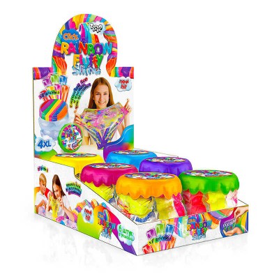 В'язка маса "Rainbow Fluffy Slime" RFS-01-01U /УКР./ ЦІНА ЗА 6 ШТУК У БЛОЦІ "Danko toys"