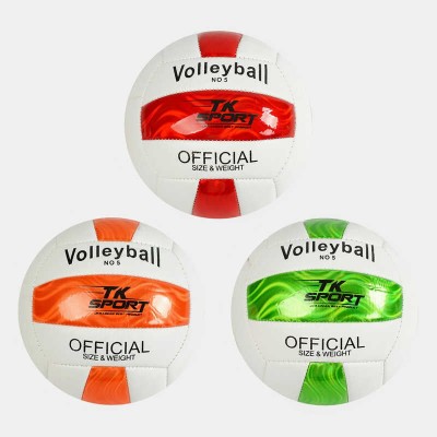 М'яч волейбольний С 34411 TK Sport 3 кольори, 250-270 грамів, матеріал - PVC в магазині autoplus, з доставкою по Україні, краща ціна