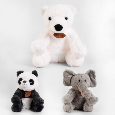 М'яка іграшка D 34611 (200) Слон, Панда, Ведмідь , 3 види, 25см