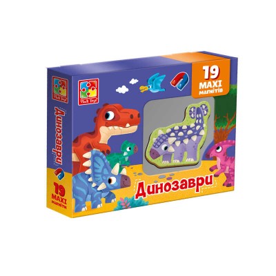 Набір магнітів Динозаврики VT3106-23 укр Vladi Toys , 19 елементів в магазині autoplus, з доставкою по Україні, краща ціна