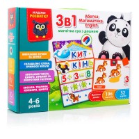 English, Абетка, Математика з магнітною дошкою (укр) VT 5412-04 (5) "Vladi Toys"