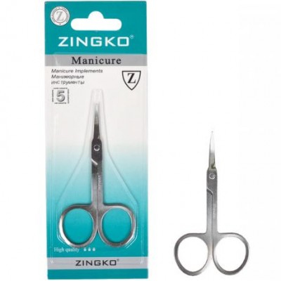 Ножиці манікюрні "Zingko Manicure" сталь, вигнуті 9 см X1-16