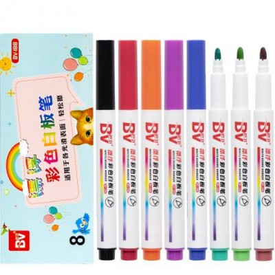 Набір кольорових маркерів 8 кольорів для гладких поверхонь BV-188-8