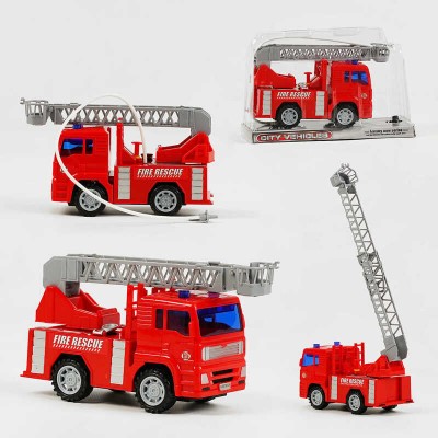 Дитяча Спецтехніка 661-07 (96/2) пожежна машина, інерція, помповий механізм для подачі води, рухомі елементи, в слюді