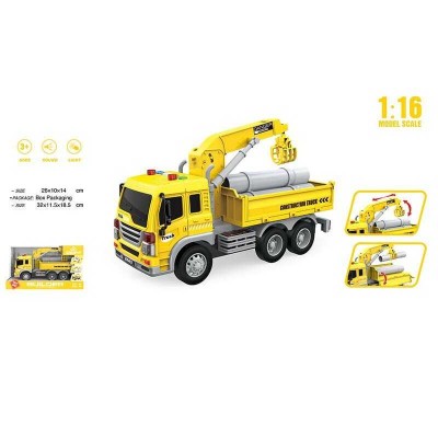Спецтехніка WY 300 C (24) будівельна вантажівка, масштаб - 1:16, підсвічування, звукові ефекти, інерційний механізм, рухомі деталі, гумові шини, аксесуари