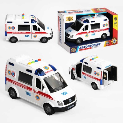 Машина "Швидка допомога" 89091 (36) "Авто Експерт", УКРАЇНСЬКЕ ОЗВУЧУВАННЯ, тематичні фрази та пісні, підсвічування відчиняються двері, інерція, гумові колеса