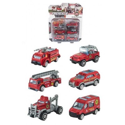 Набір машин HX 7711-8 ,6 штук, пожежна служба, металопластик, масштаб 1:64
