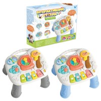 Ігровий музичний столик W-05133 (24) "WToys", 2 кольори, ОЗВУЧУВАННЯ УКРАЇНСЬКОЮ МОВОЮ, музичні клавіші, казки, пісні, ноти, вірші, годинник