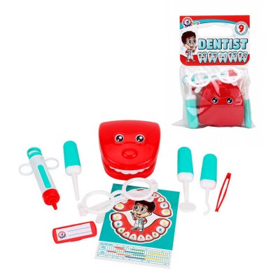 Набір стоматолога 6641 (18) "Technok Toys", 8 елементів, щелепа, окуляри, бейдж, інструменти, в пакеті
