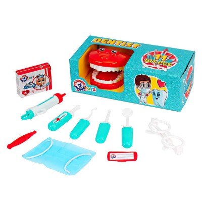 Набір стоматолога 7341 "Technok Toys", 11 елементів, щелепа, маска, окуляри, бейдж, інструменти