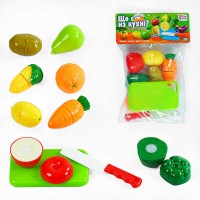 Продукти на липучках “Що є на кухні?” 65280 (192/2) "4FUN Game Club", 10 елементів, обробна дошка, ніж, у пакеті