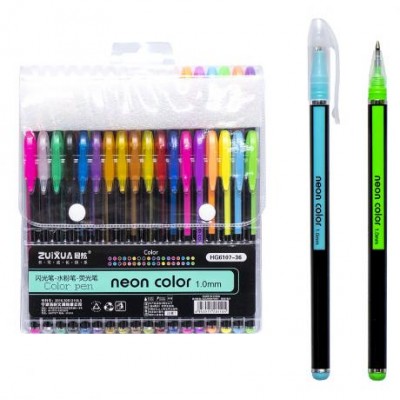 Набір гелевих ручок 36 кольорів "Neon color" HG6107-36