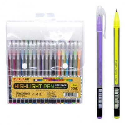 Набір гелевих ручок 36 кольорів "Highlight Pen" HG6120-36