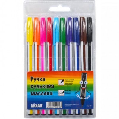 Набір ручок масляних "АЙХАО" 563 10 кольорів