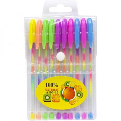 Набір ручок гелевих різнокольорових 10 кольорів A-100-10 у магазині autoplus, з доставкою по Україні, краща ціна