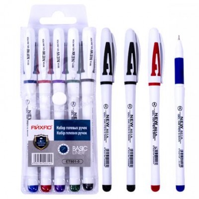 Набір ручок гелевих ET801A-5 Original 5 кольорів у магазині autoplus, з доставкою по Україні, краща ціна
