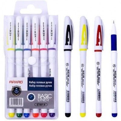 Набір ручок гелевих ET801-6 Original 6 кольорів
