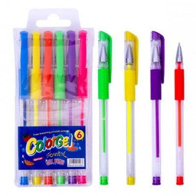Набір ручок гелевих неонових 6 кольорів 108-6