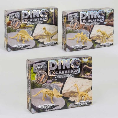 Набір для проведення розкопок "Dino Excavation" DEX-01-04,05,06 динозаври укр. (6) "Danko toys", 3 види