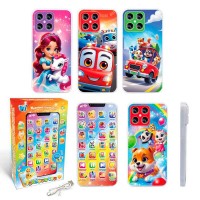 Смартфон 84905 (96) "WToys", 3 види, ОЗВУЧУВАННЯ УКРАЇНСЬКОЮ МОВОЮ, вбудований акумулятор,кабель USB Type-C, загадки, скоромовки, казки, вікторина, підсвічування, 23 теми, МІКС ВИДІВ
