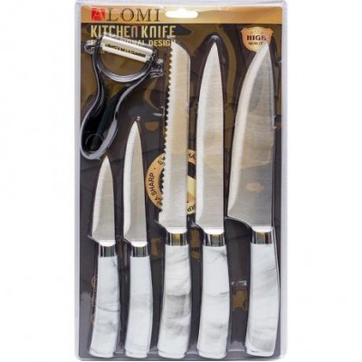 Набір металевих ножів на блістері, 6 предметів ALM-P002