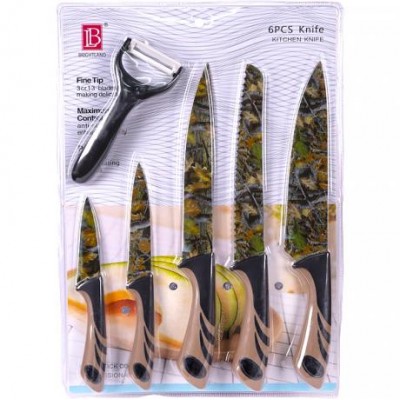Набір кольорових ножів, 6 предметів "Коричневий" 27*40см X3-232 у магазині autoplus, з доставкою по Україні, краща ціна