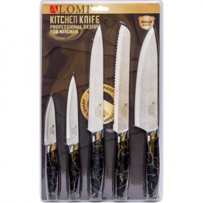 Набір металевих ножів на блістері, 5 предметів ALM-P005 у магазині autoplus, з доставкою по Україні, краща ціна
