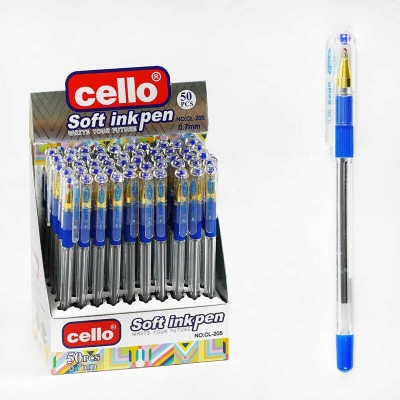 Ручка D 35256 (48/2) ЦІНА ЗА 50 ШТУК В БЛОЦІ, синя паста, товщина лінії 0.7 мм