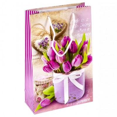 Пакет кольоровий середній "Квітковий мікс" 27х16х5 см 3020 у магазині autoplus, з доставкою по Україні, краща ціна