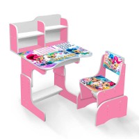 Парта шкільна "Сестри джин" ПШ 006 (1) ЛДСП, колір рожевий, 69*45 см, + 1 стілець, з пеналом