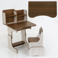 Парта шкільна ПШ012 (1) ЛДСП, колір коричневий, 69*45 см, + 1 стілець, з пеналом