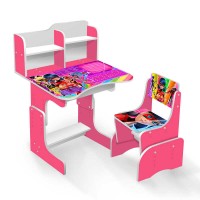 Парта шкільна "Героїня Сонечко” ПШ044 (1) ЛДСП колір рожевий 69*45 см, + 1 стілець