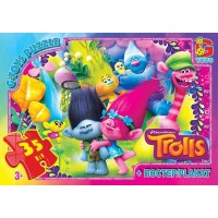 Пазли 35 ел. "G-Toys" "Тролі" TR 0075 (62) + постер, розмір зібраної картинки 30х21 см