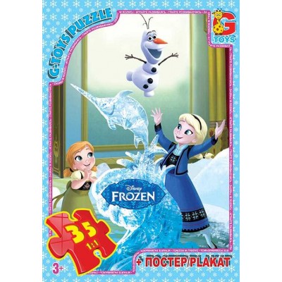 Пазли 35 ел. "G Toys" "Frozen" FR 033 (62) +постер, розмір елемента 5х5см, розмір зібраної картинки 30х21, в коробці