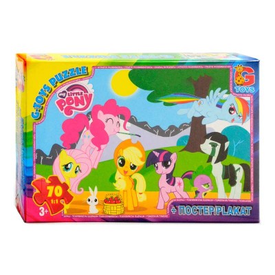 Пазли 70 ел. "G-Toys" "My little Pony" MLP 002 (62) розмір зібраної картинки 31х21 см, в коробці