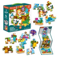 Maxi puzzle Fisher Price. Мої веселі друзі VT1711-10 укр Vladi Toys , 14 елементів, постер