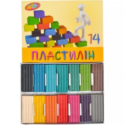Пластилін 250 г, 14 кольорів "Колорит" у магазині autoplus, з доставкою по Україні, краща ціна