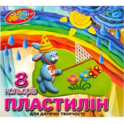 Пластилін 130 г, 8 кольорів "Веселка" "Колорит" у магазині autoplus, з доставкою по Україні, краща ціна