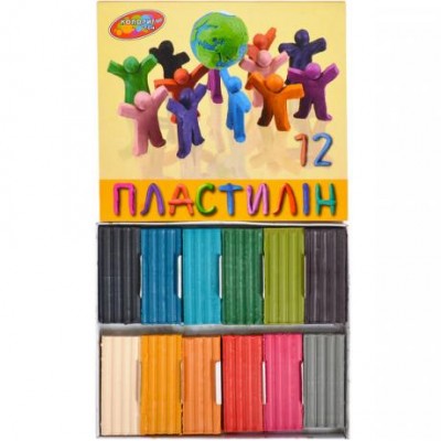 Пластилін 215 г, 12 кольорів "Колорит" у магазині autoplus, з доставкою по Україні, краща ціна