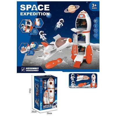 Набір космосу 551-7 космічна ракета, шаттл, 2 ігрові фігурки, викрутка, підсвічується