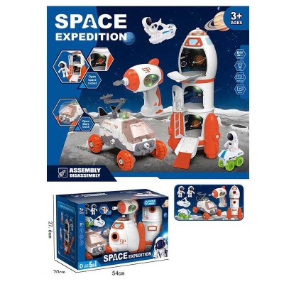 Набір космосу 551-1 (8/2) марсохід, електричний шурупокрут, ракета, 2 фігурки космонавтів, 2 види міні-транспорту, підсвічування